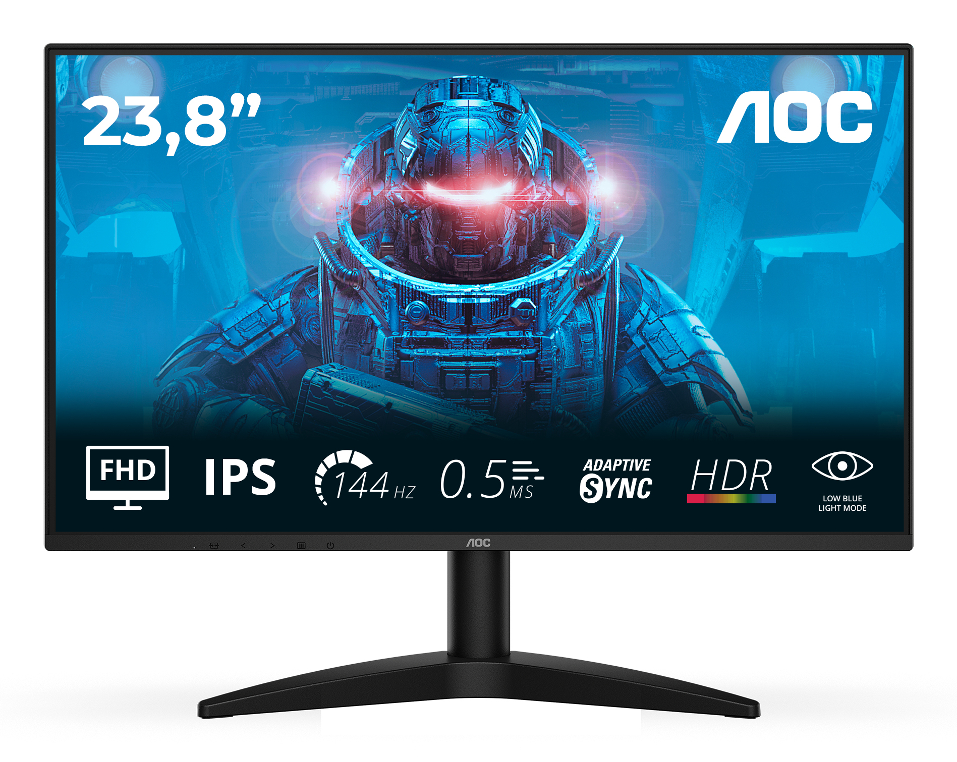 AOC Computer Monitor 60.5 Cm  (23.8") 1920 X 1080 Pixels  Full Hd Led Black
