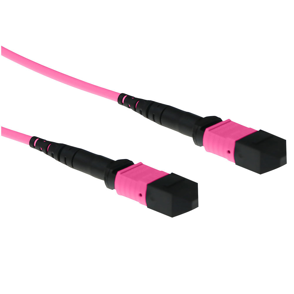 10 meter Multimode 50/125 OM4 polarity B fiber patch cable with MTP female connectors