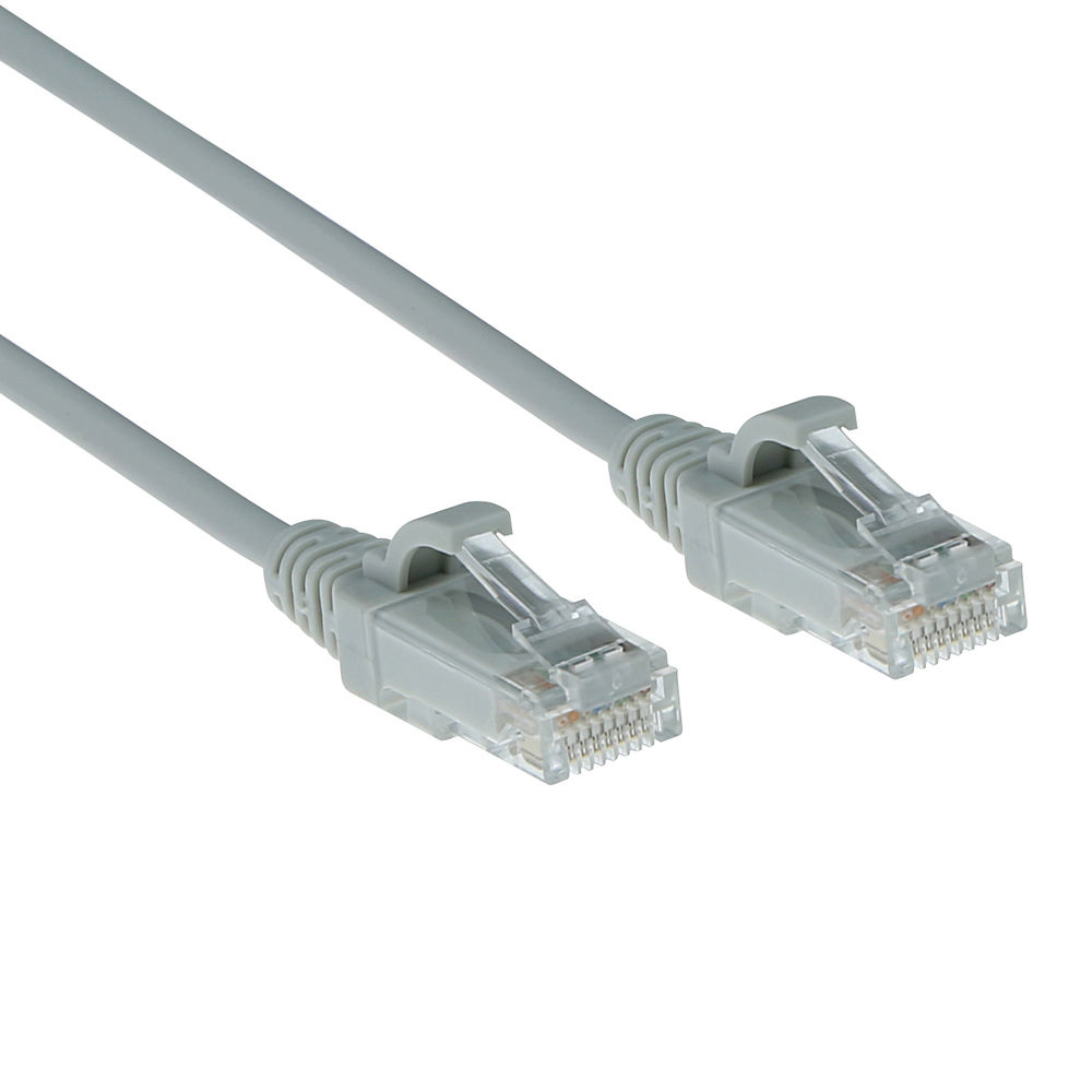 Grey 0.5 meter LSZH U/UTP CAT6 datacenter slimline patch cable snagless with RJ45 connectors