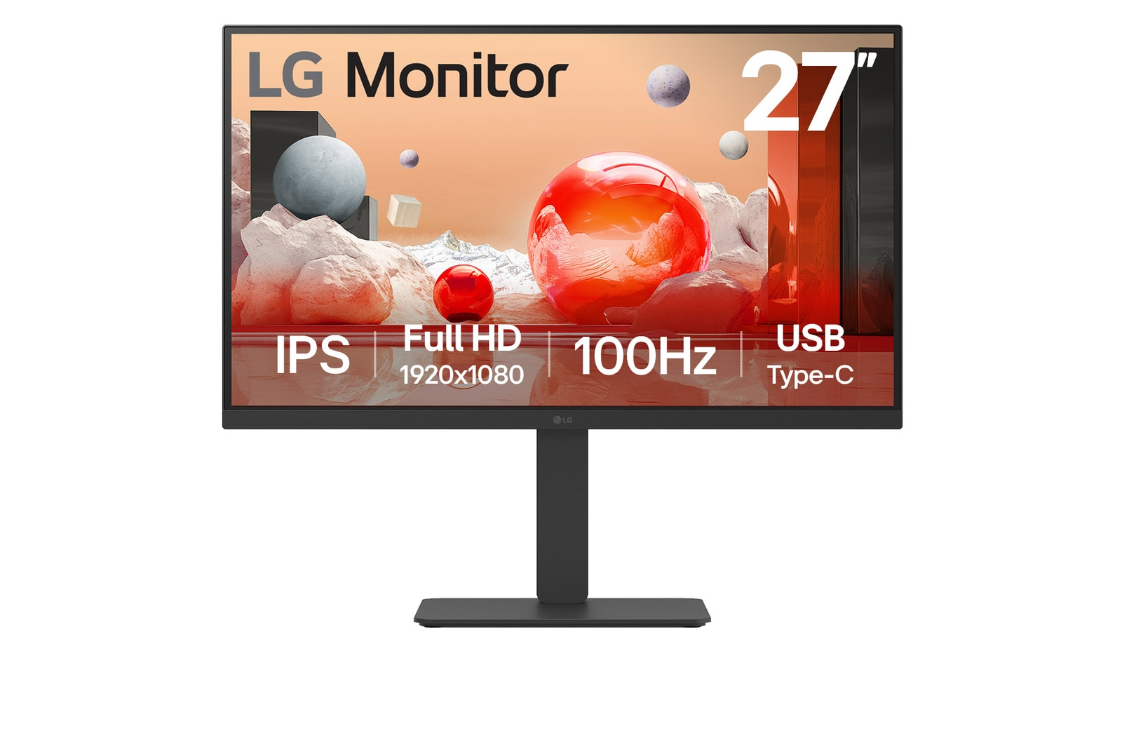 68,6cm/27" (1920x1080) LG 27BA650-B 16:9 FHD IPS 5ms 100Hz HDMI DP USB-C Speaker Pivot Black