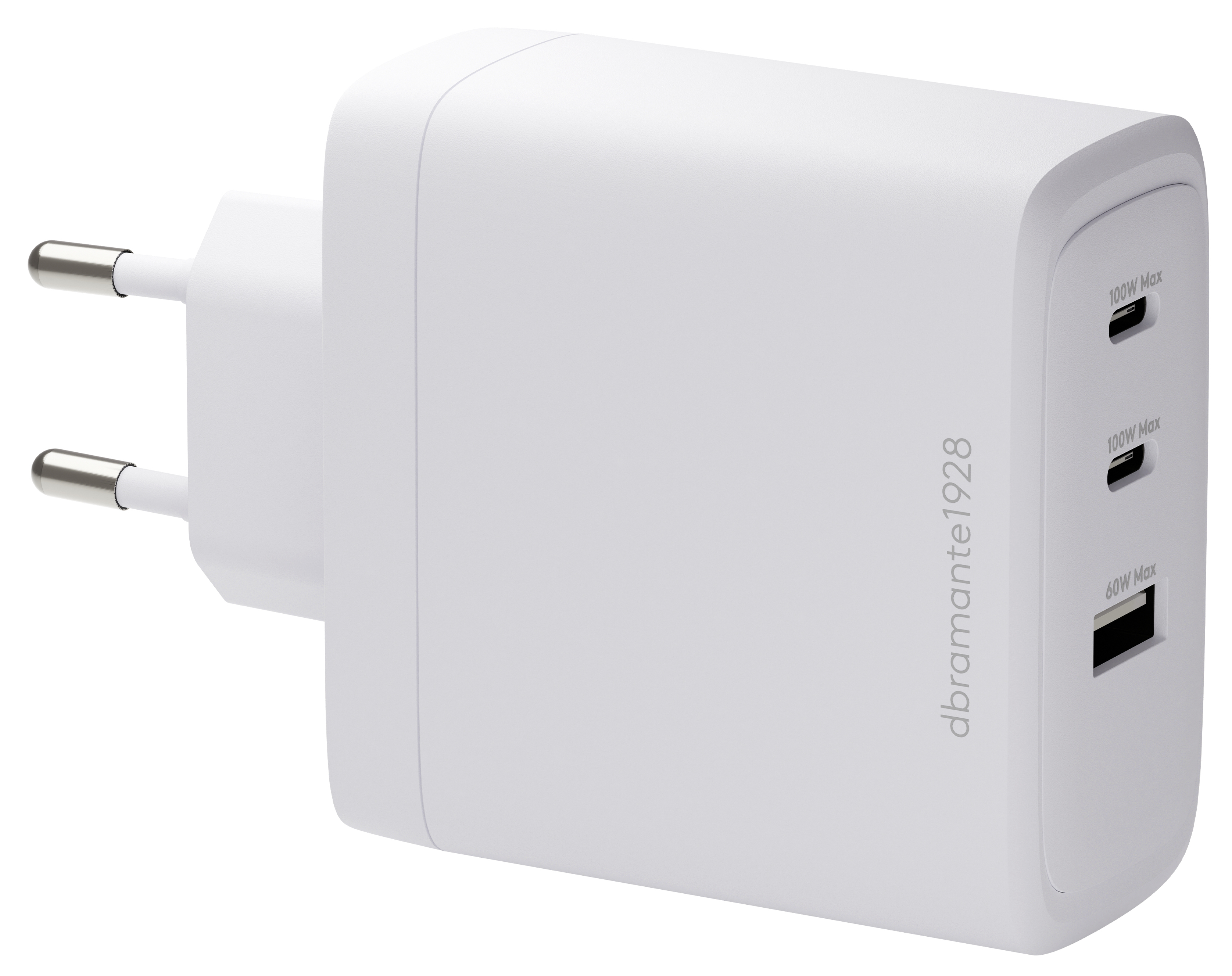 dbramante1928 re-charge - Netzteil - 100 Watt - 3 Ausgabeanschlussstellen (2 x USB-C, USB) - wei