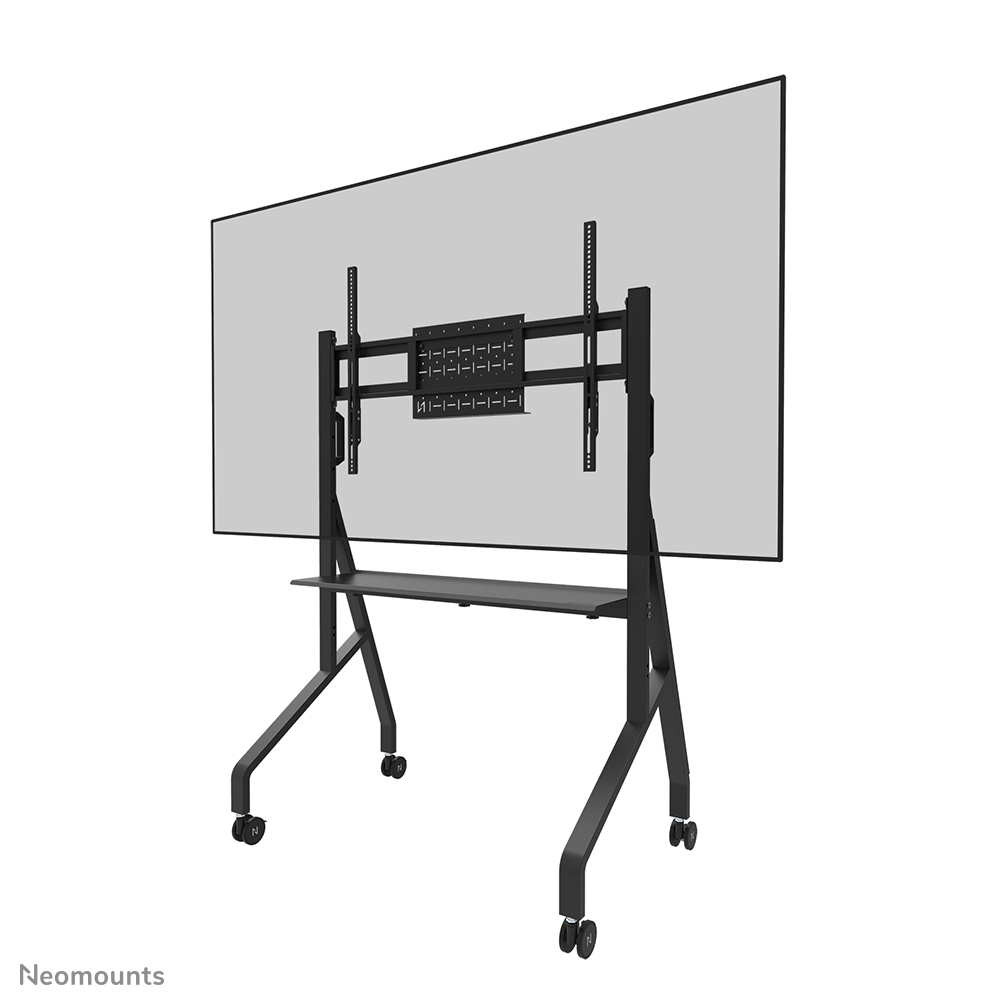 Neomounts FL50-525BL1, Mobile Display  Trolley, 55-86", Max 76 kg,  Manual H:106-136 cm, VESA 100x100-900x600, Incl. hardware shelf, Lockable