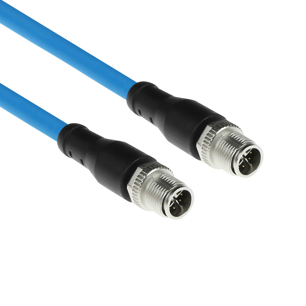 Industrial 1.50 meters Sensor cable M12X 8-pin male to M12X 8-pin male, Superflex SF/UTP TPE cable, shielded