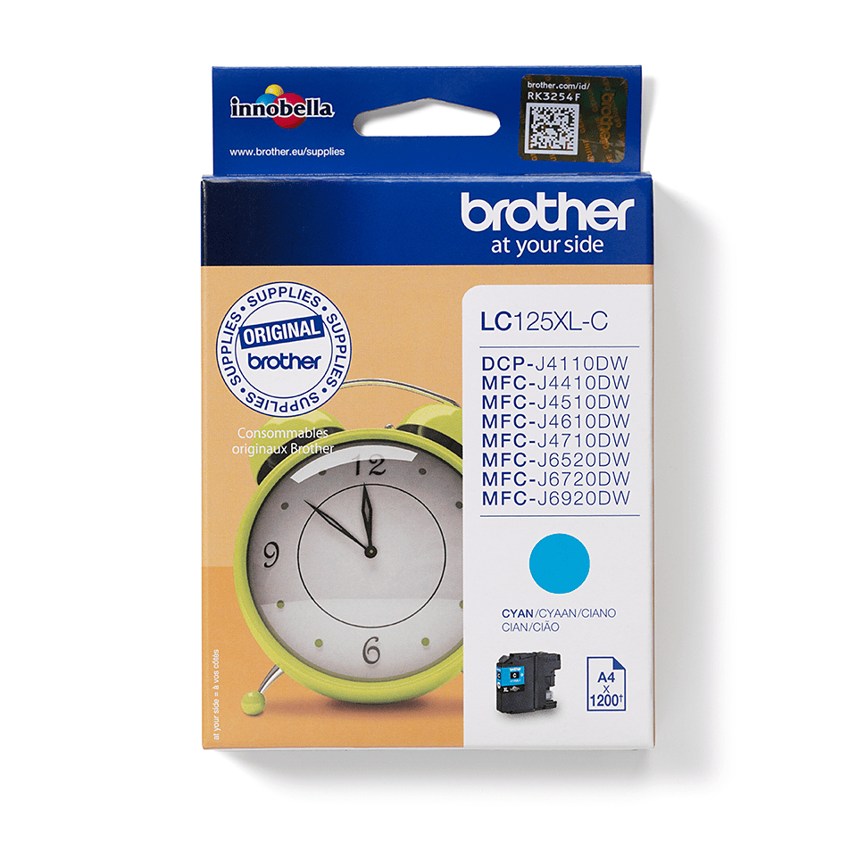 Brother Tinte LC-125XLC Cyan bis zu 1.200 Seiten nach ISO/IEC 24711