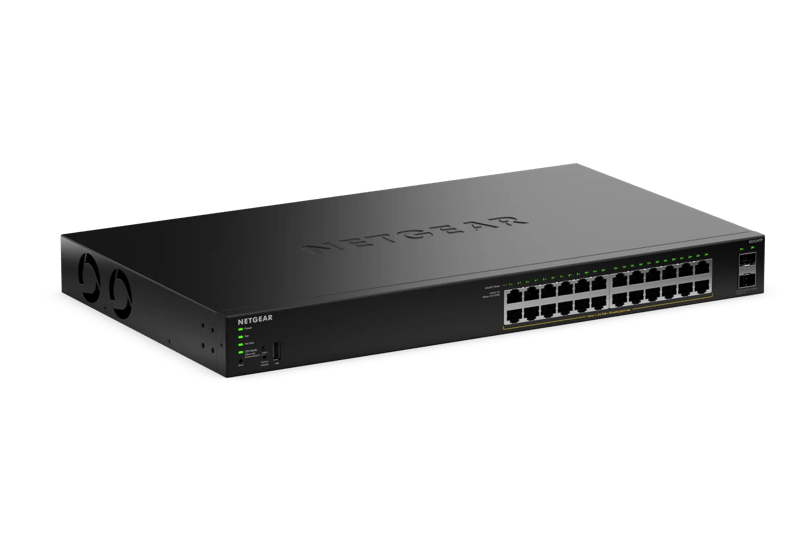 NETGEAR GS324TPv2 - Switch - 2+/L3 Lite - Smart - 24 x 10/100/1000 (PoE+) + 2 x SFP - an Rack montierbar - PoE+ (190 W)