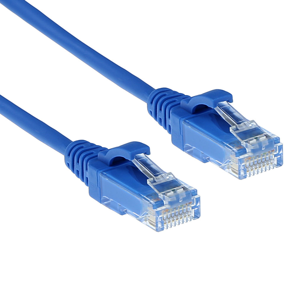 Blue 0.25 meter LSZH U/UTP CAT6 datacenter slimline patch cable snagless with RJ45 connectors
