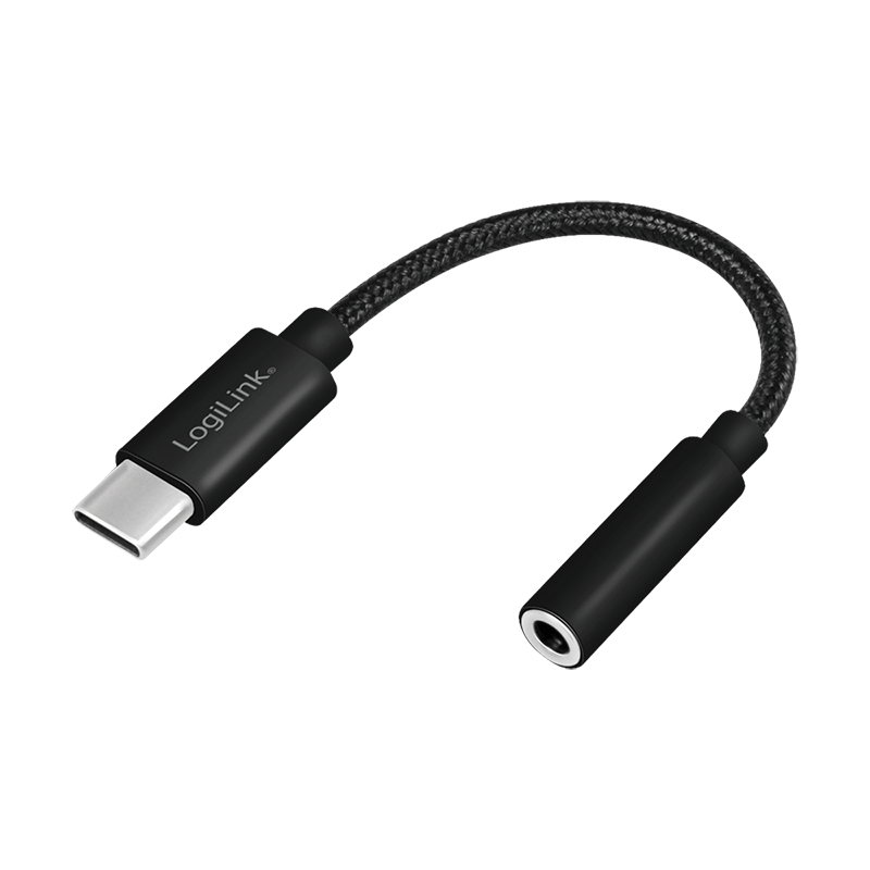 USB-C Audio cable, USB-C/M to 3.5 mm, TRRS, 0.13cm, black