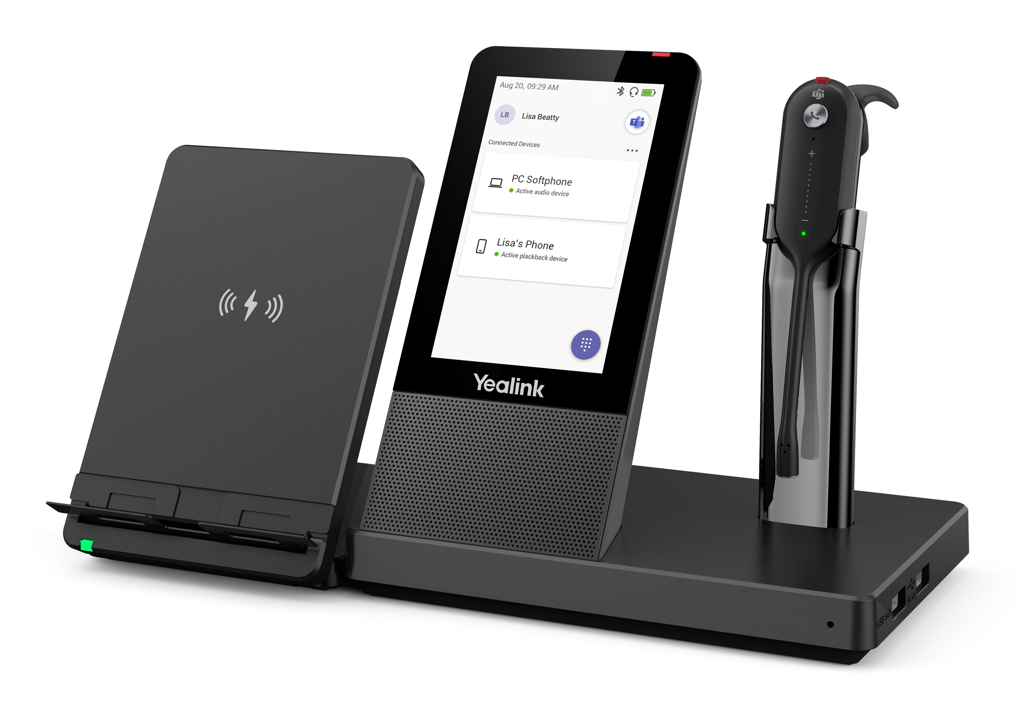 Yealink WH67 Trådløs Høretelefoner Sort