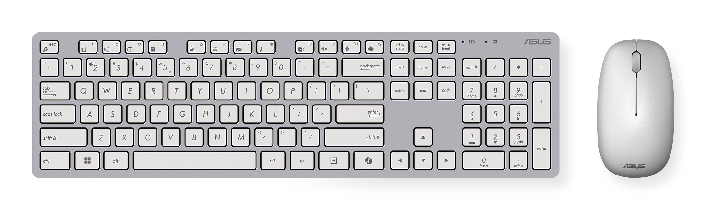 ASUS W5000 Sæt med mus og tastatur Gummitrykknap Trådløs