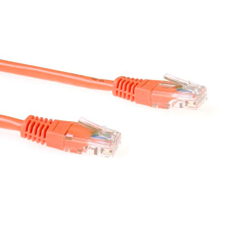 Orange 0.5 meter U/UTP CAT5E patch cable with RJ45 connectors