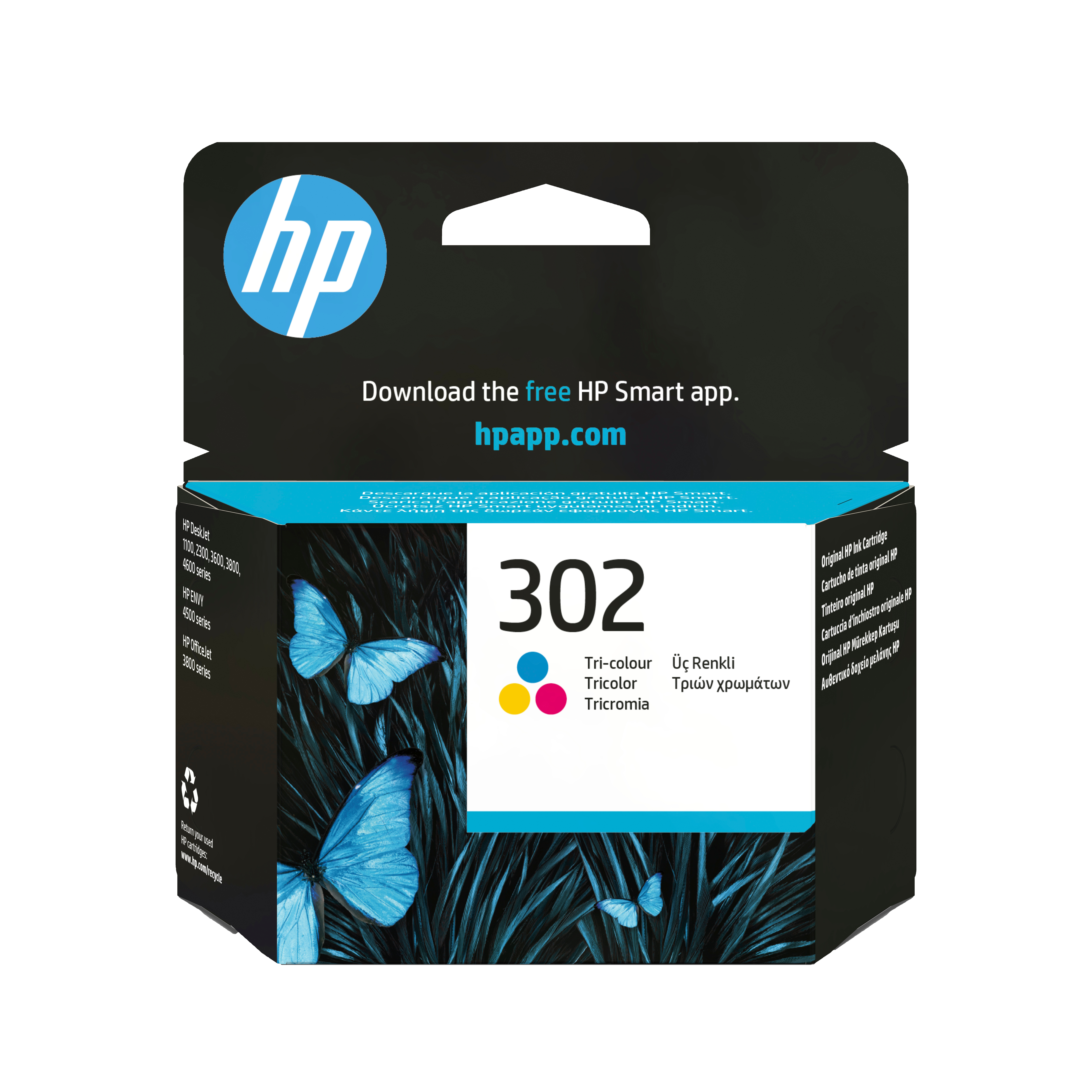 HP 302 Farve (cyan, magenta, gul) 150 sider Blæk