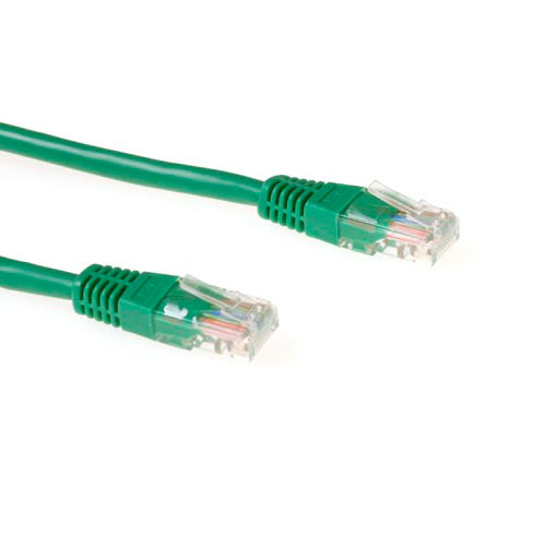 Green 0.5 meter U/UTP CAT5E patch cable with RJ45 connectors