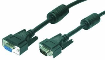 Logilink VGA Cable ST/BU black 2x Ferrit Core 5M