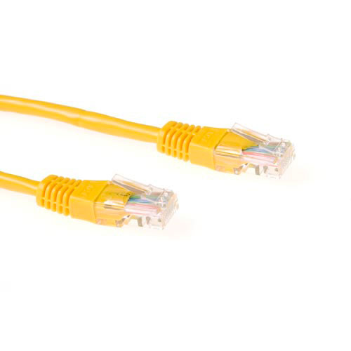 Yellow 0.5 meter U/UTP CAT5E patch cable with RJ45 connectors