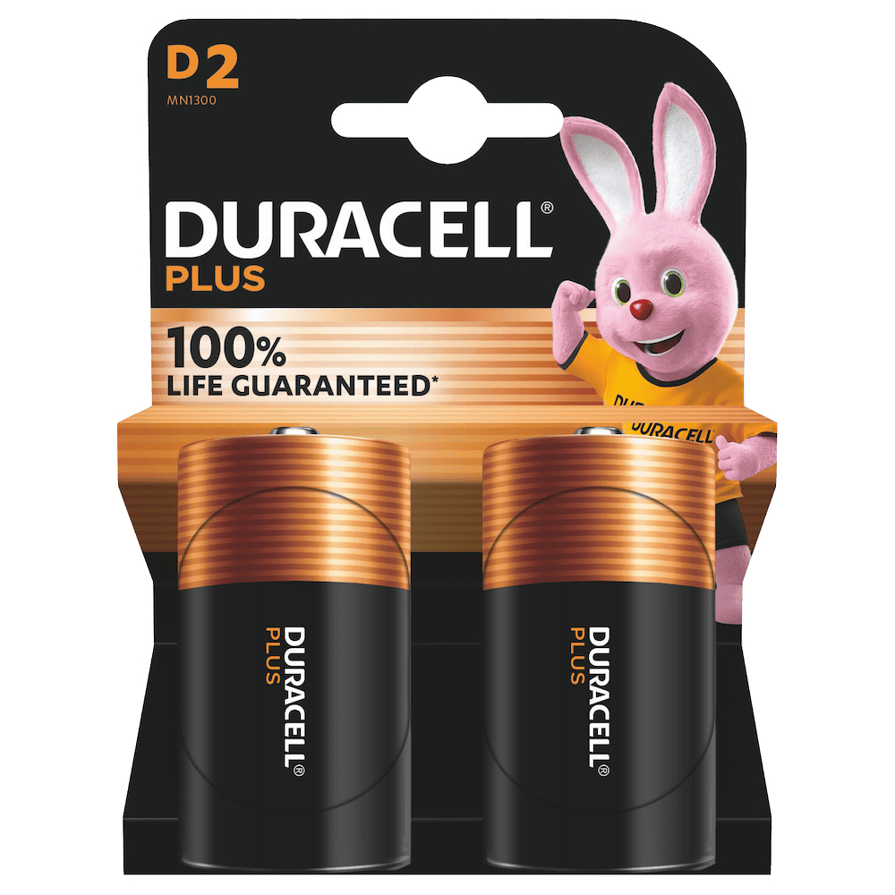Duracell Plus Power D-type Standardbatterier 2