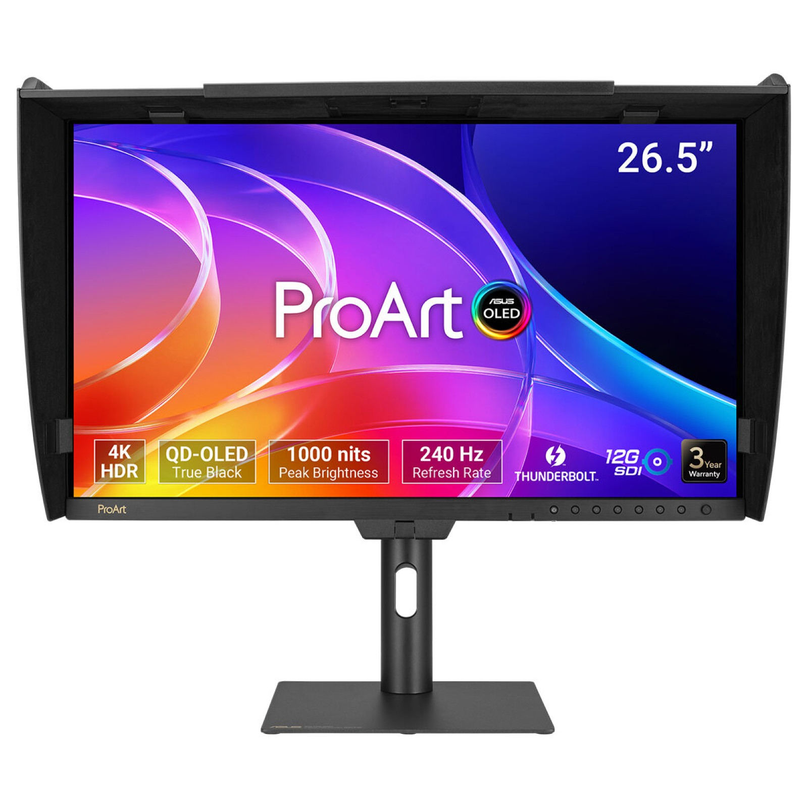 67,3 cm (26.5") 3840 x 2160 Pixel ASUS 90LM04N0-B01371 16:9 4K Ultra HD OLED 0,1 ms 240 Hz HDR DisplayPort HDMI USB-Hub Pivot Height VESA Speaker