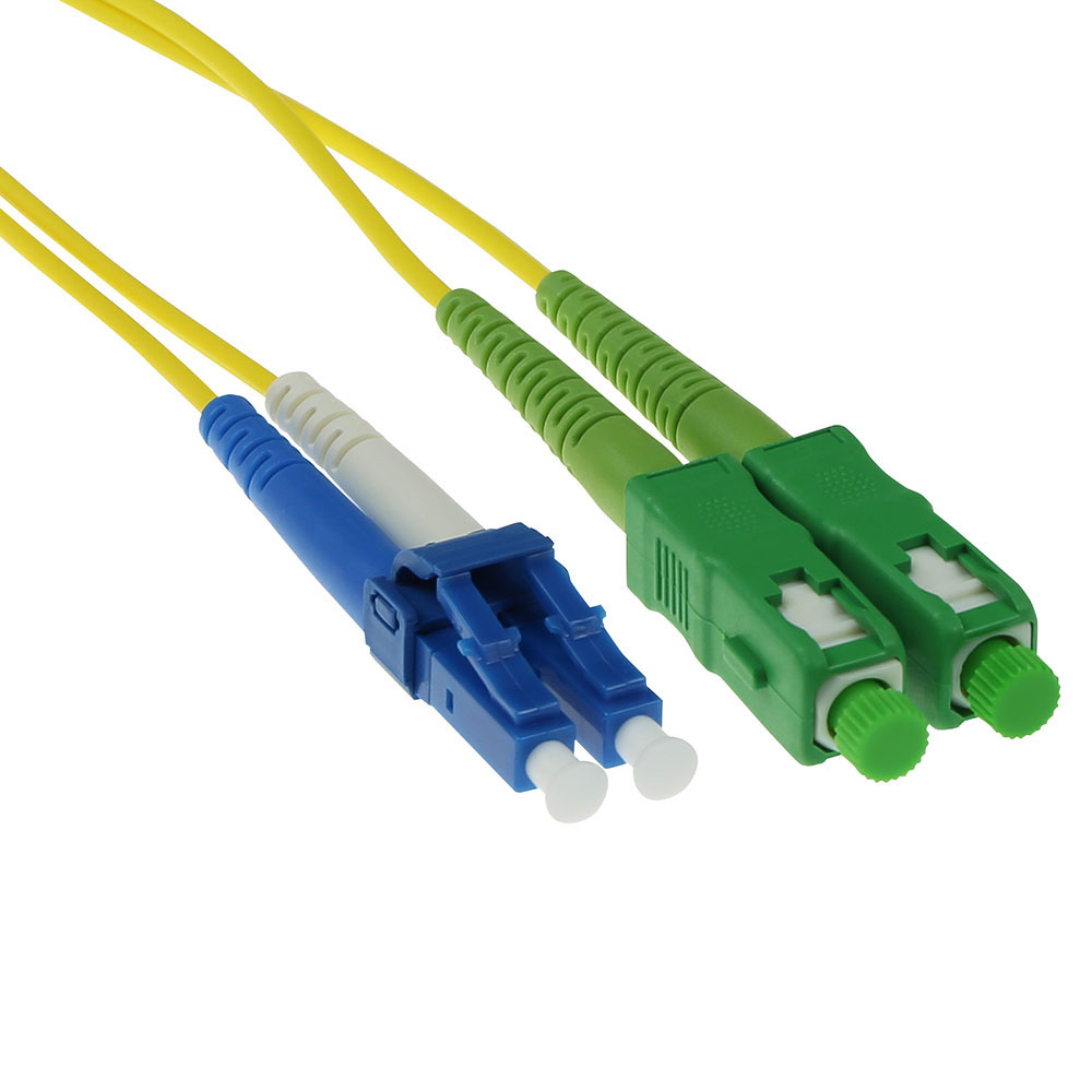 1 meter LSZH Singlemode 9/125 OS2 fiber patch cable duplex with SC/APC and LC/UPC connectors