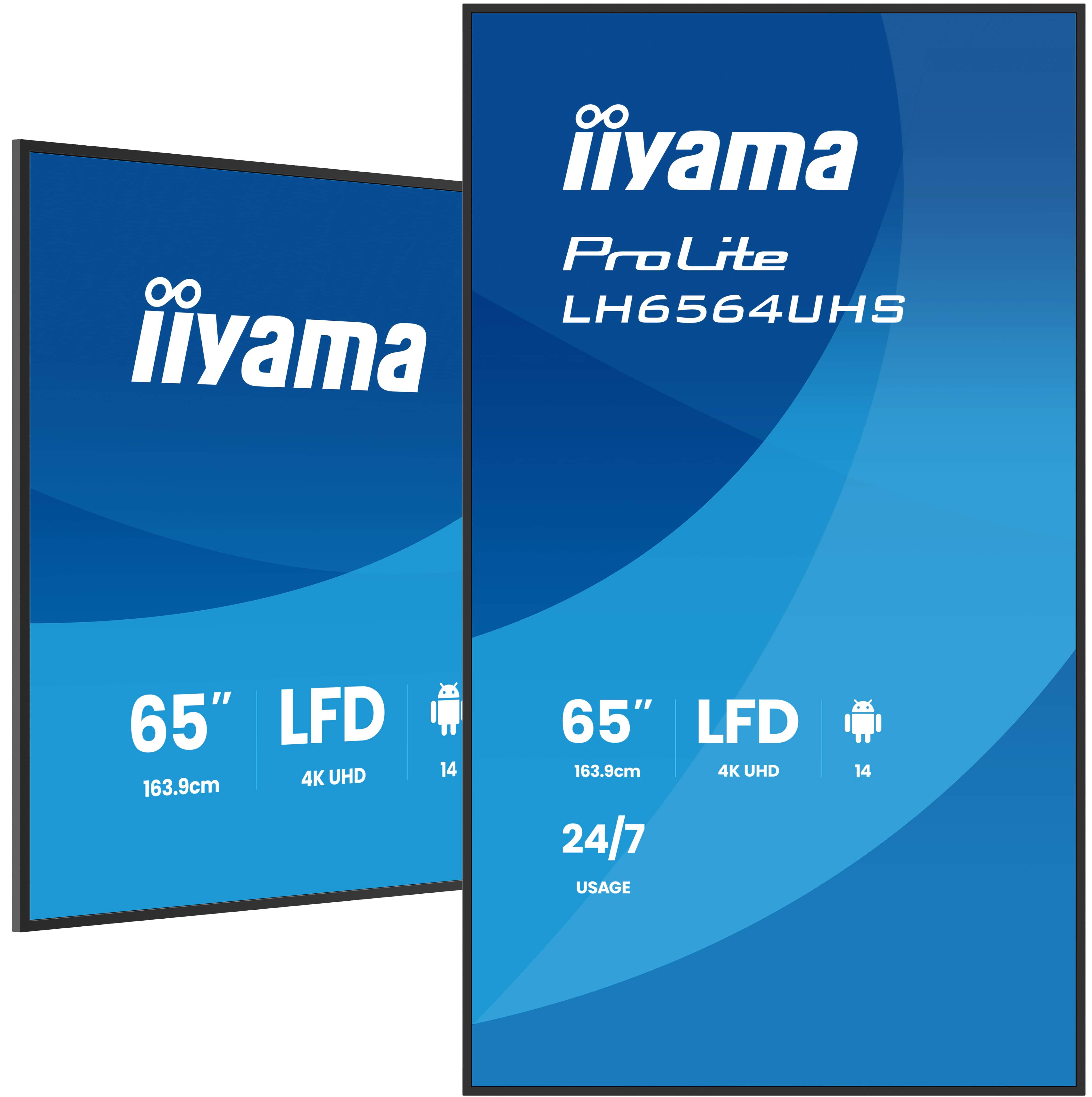 iiyama 65" LFD, 3840x2160, Portrait, 24/7, Android, AG
