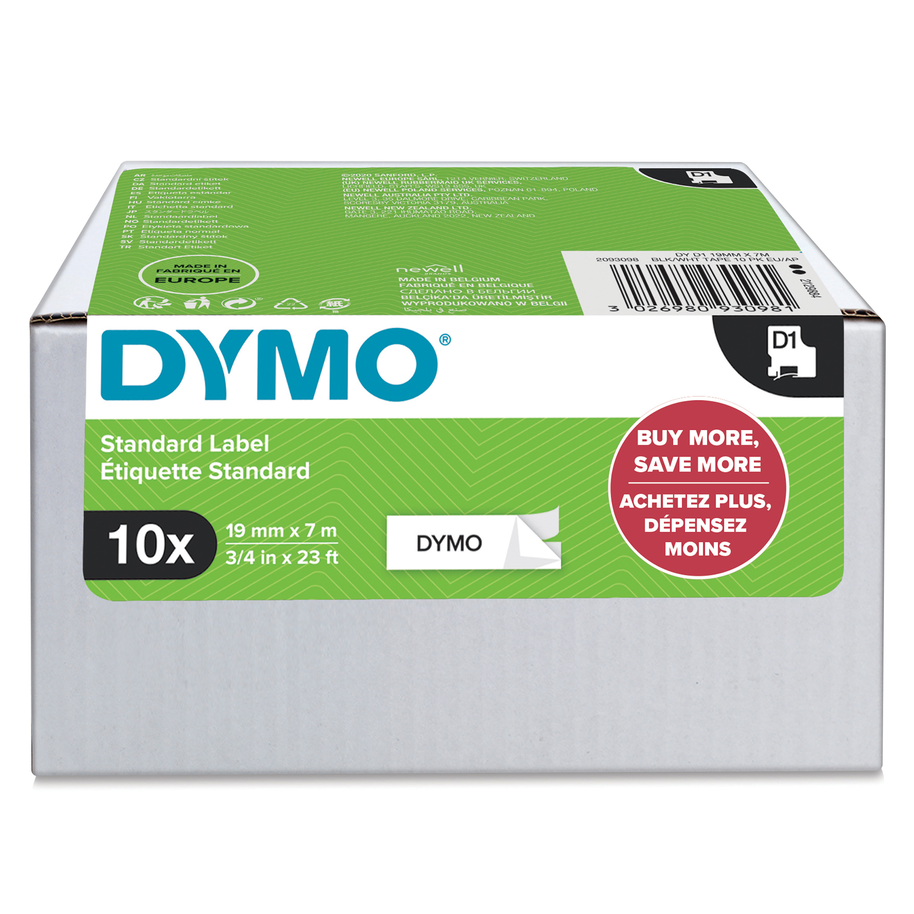 DYMO Value Pack Hvid Selvklæbende prin