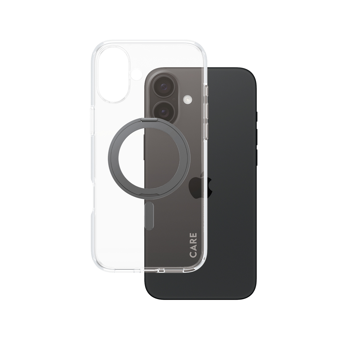 PanzerGlass CARE Kickstand Sort til Apple iPhone 16 Plus