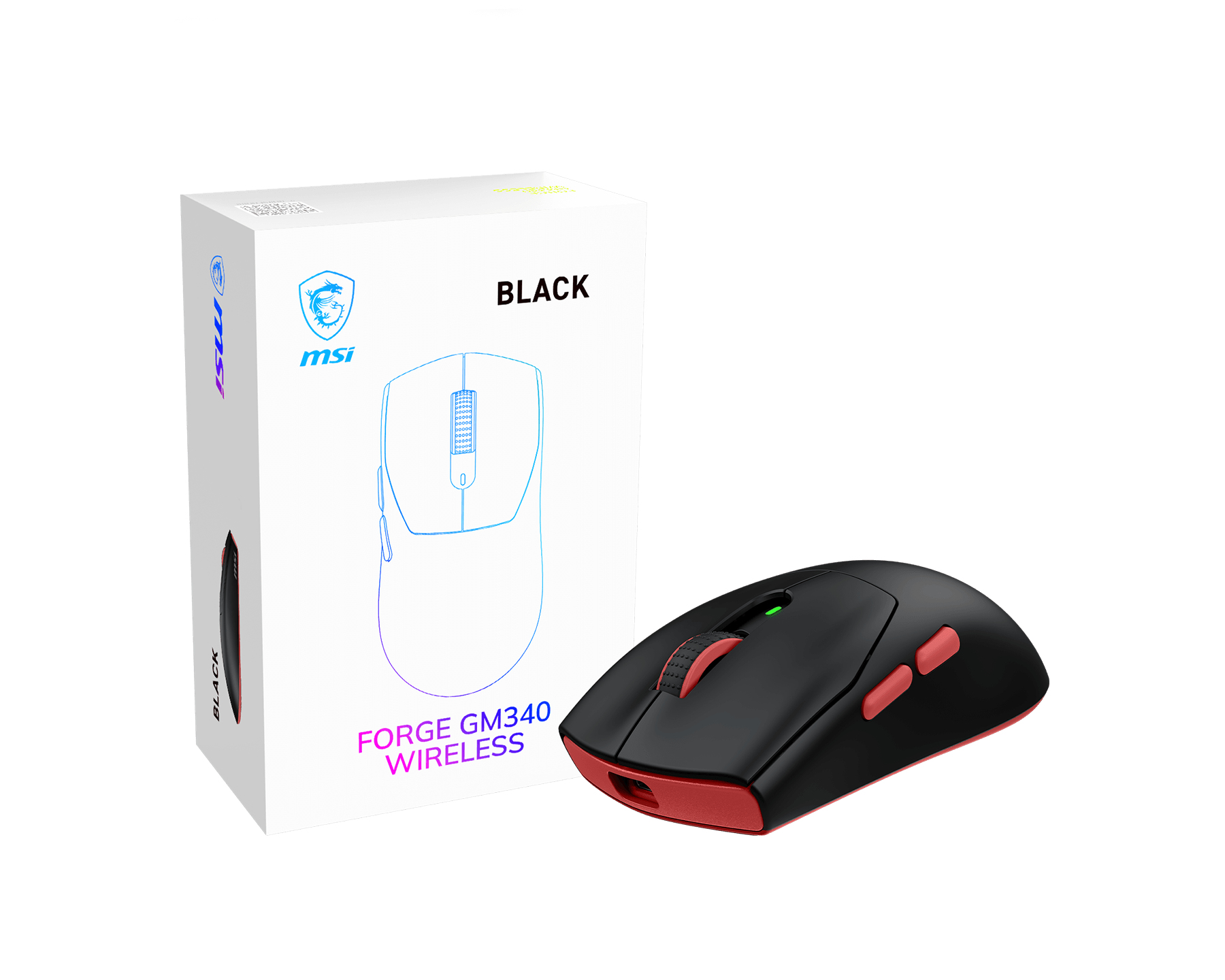 MSI Forge GM340 W Black WIRELESS Gaming Maus