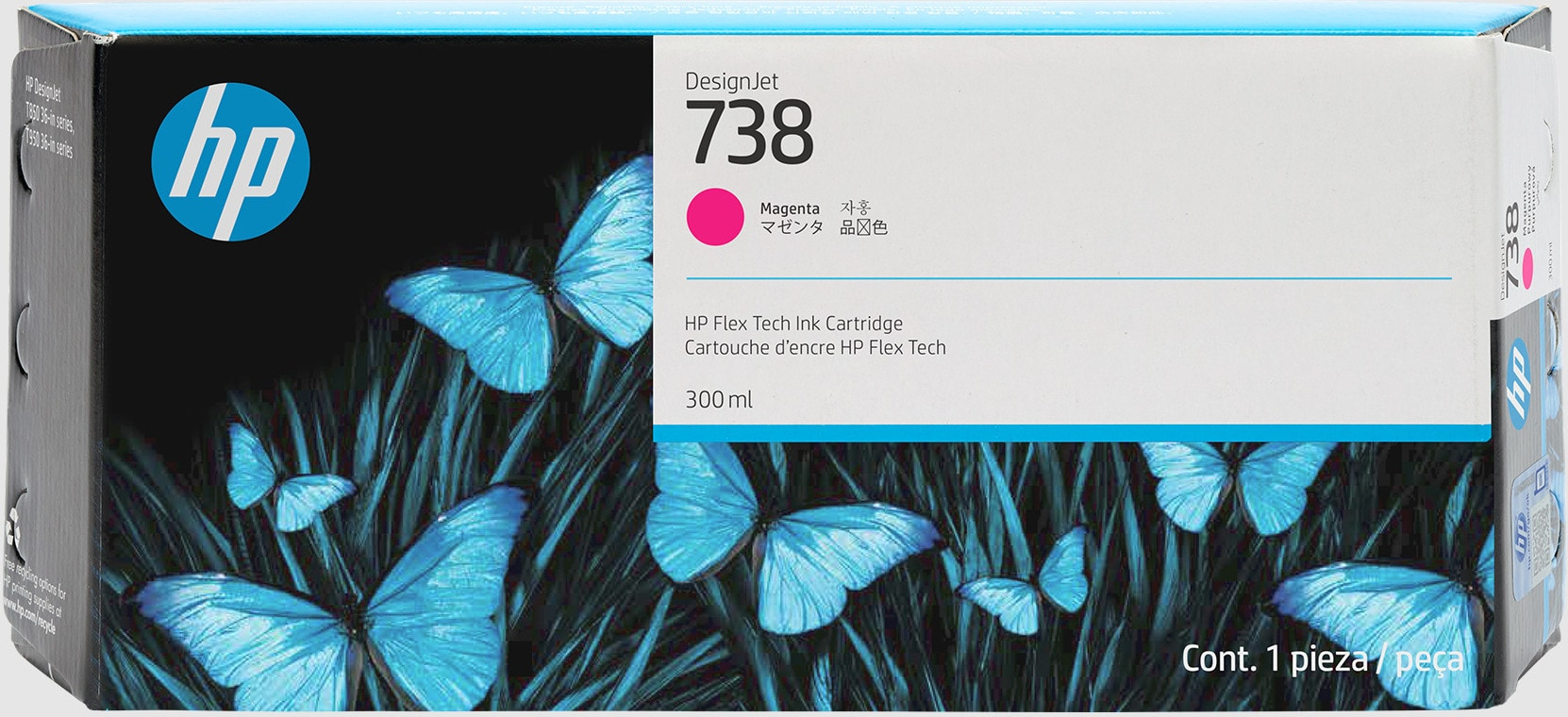 HP 738 Magenta Blæk
