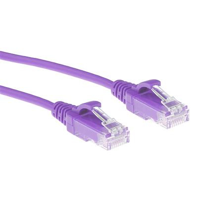 Purple 1 meter LSZH U/UTP CAT6 datacenter slimline patch cable snagless with RJ45 connectors