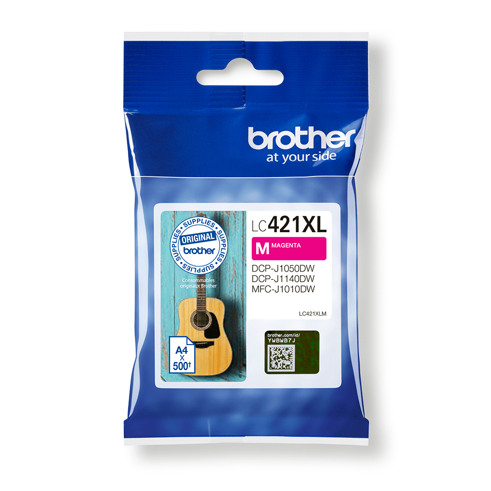Brother LC 421XLM Magenta 500 sider Blæk