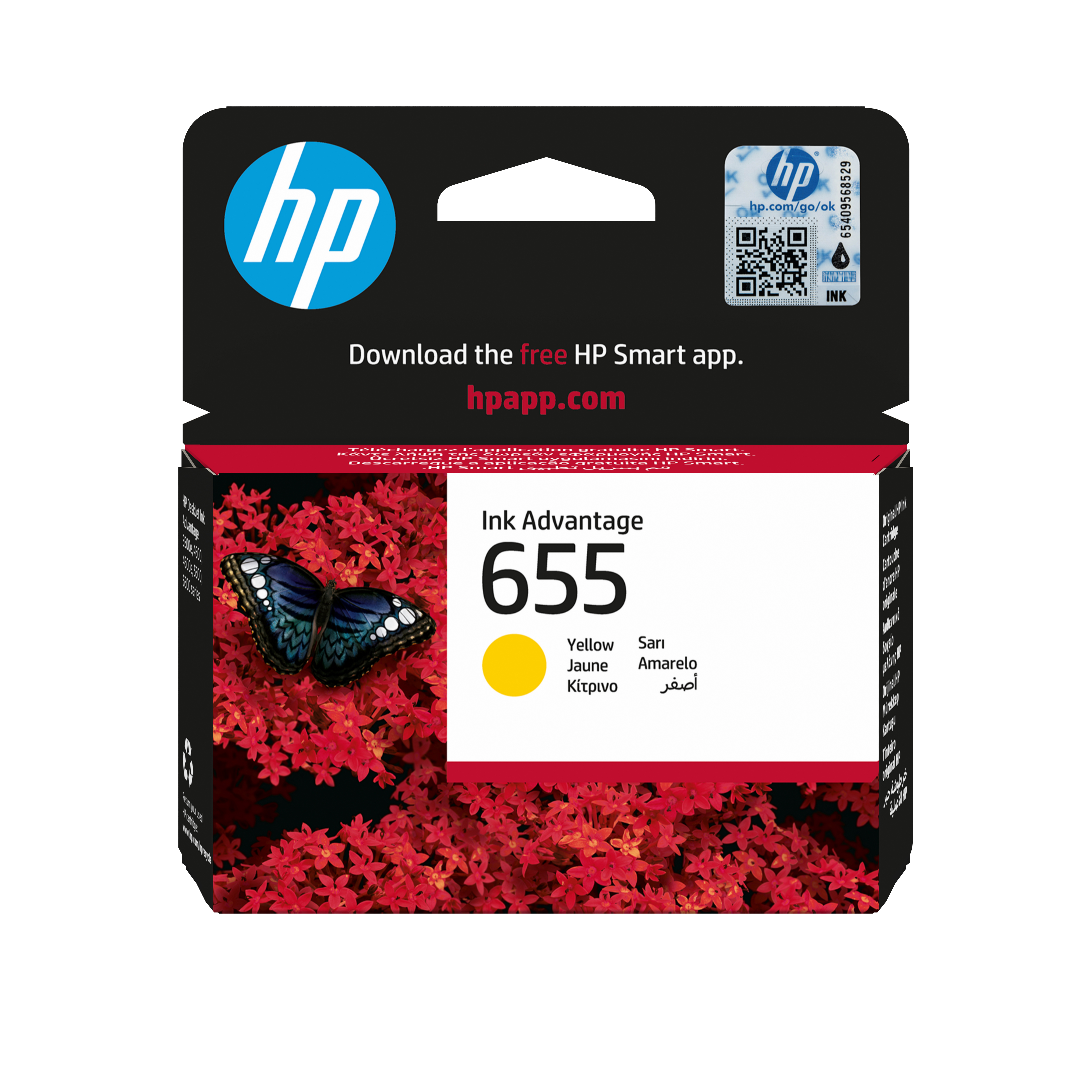 HP 655 - gul - original - Ink Advantag