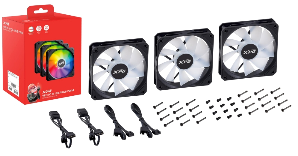 XPG Vento R 120 ARGB PWM 120mm 3er Pack schwarz