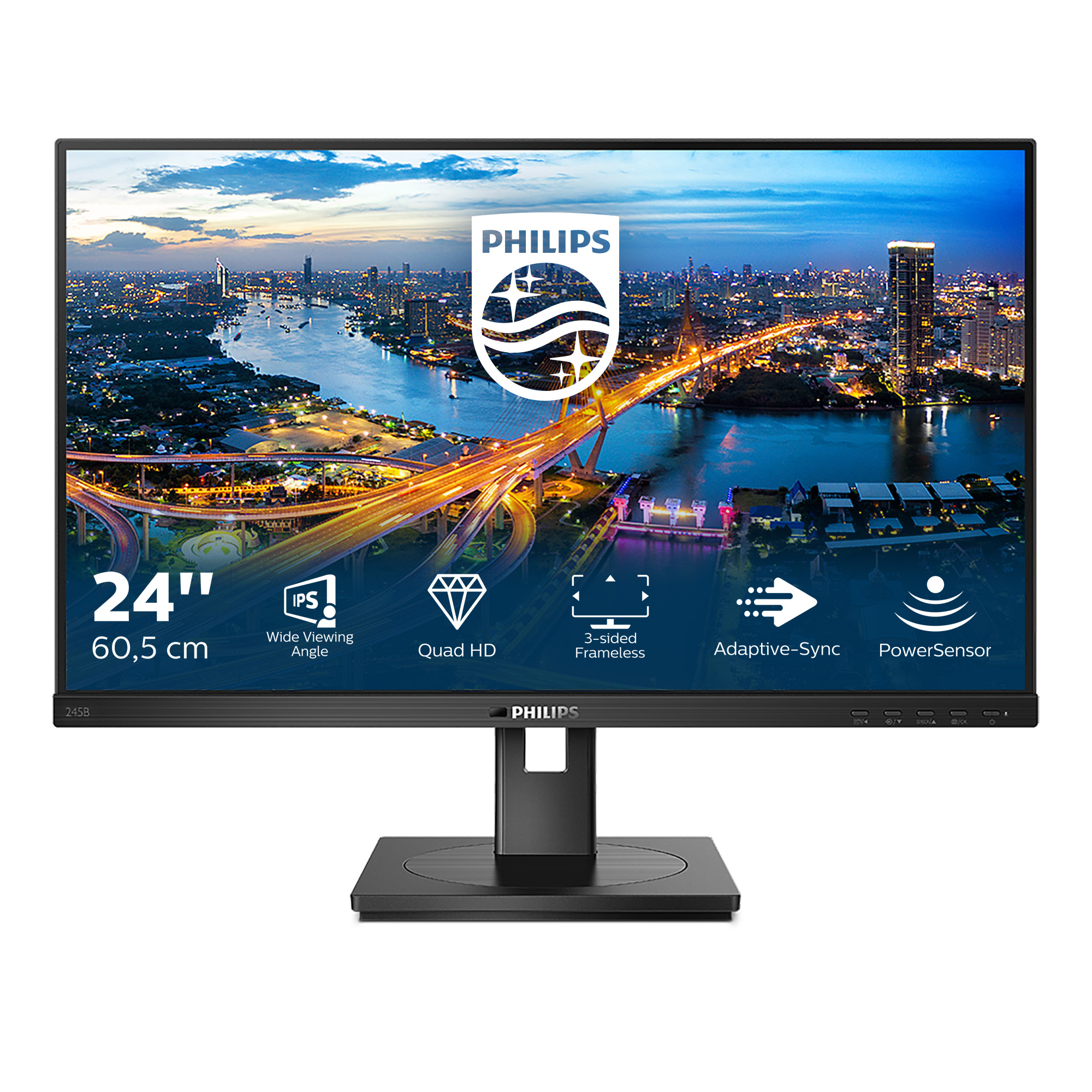 Philips B Line 245B1 24 IPS 2560 x 1440 (2K) DVI HDMI DisplayPort 75Hz