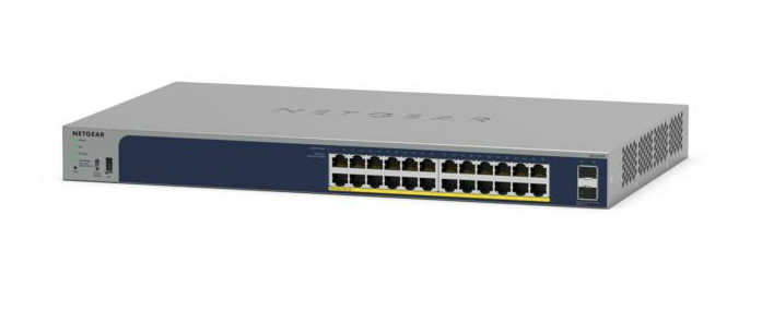 NETGEAR Smart GS724TPP - Switch - L3 Lite - Smart - 24 x 10/100/1000 (PoE+) + 2 x Gigabit SFP - Desktop, an Rack montierbar - PoE+ (380 W)