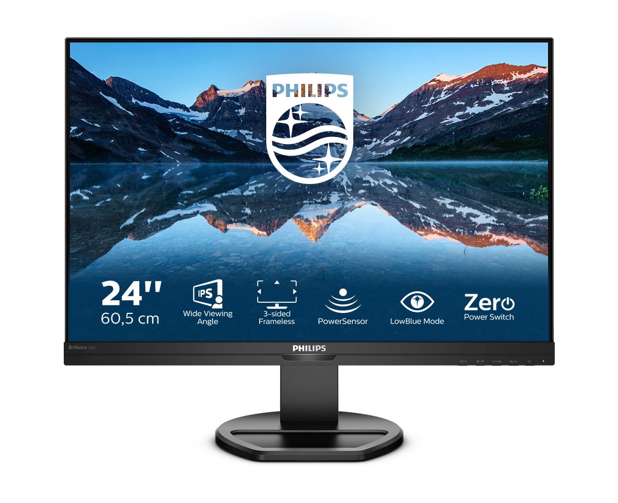 61,1cm/24,1" (1920x1200) Philips B Line 240B9 16:10 WUXGA IPS 4ms 75Hz HDMI DVI VGA DP Speaker Black