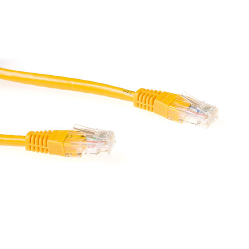 Yellow 1 meter U/UTP CAT6A patch cable with RJ45 connectors