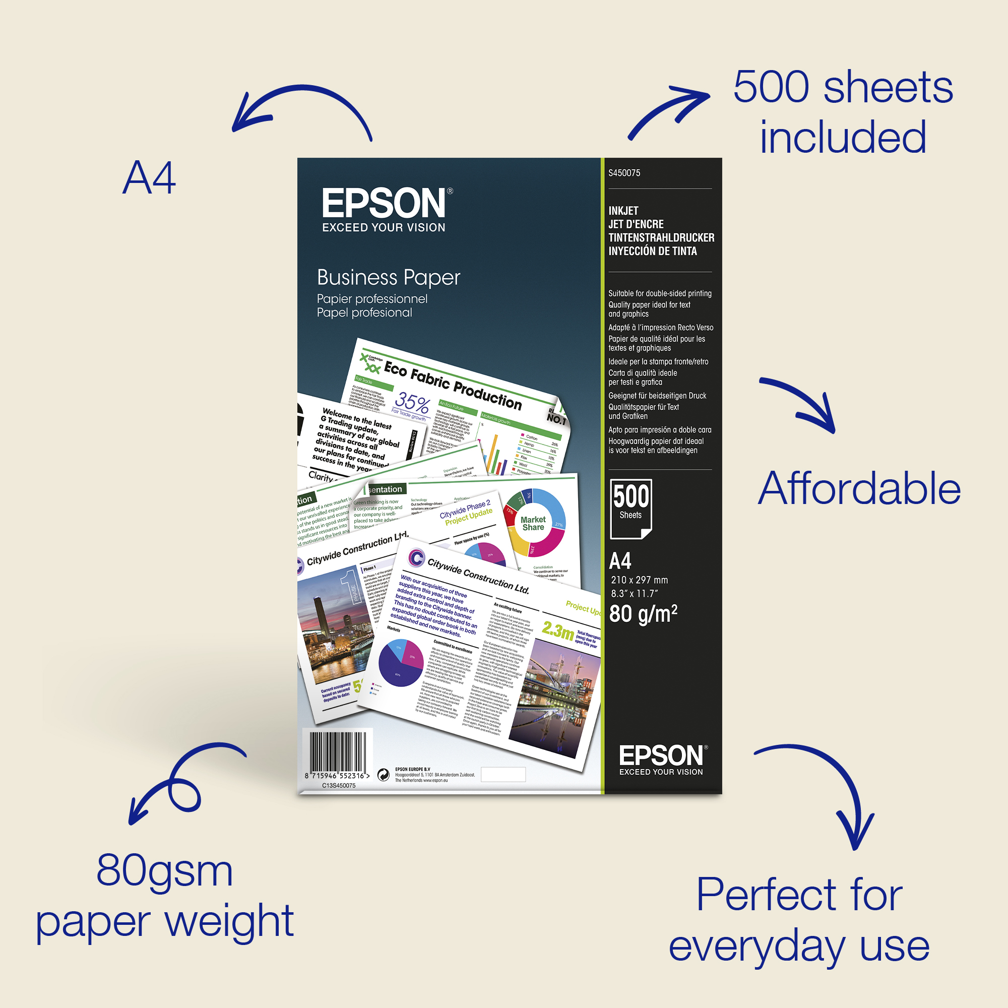 Epson C13S450075 500 Blätter A4 (210x297 mm)