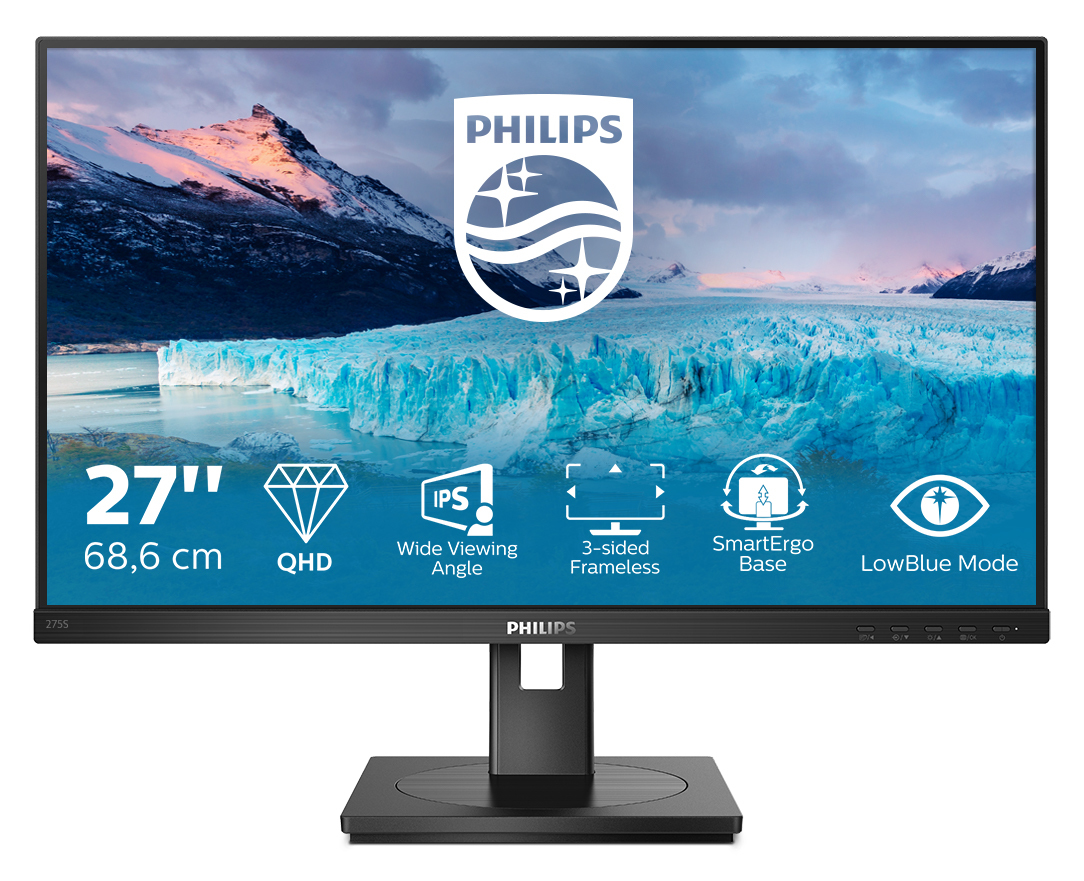 Philips S-line 275S1AE 27 IPS 2560 x 1440 (2K) DVI HDMI DisplayPort 75Hz