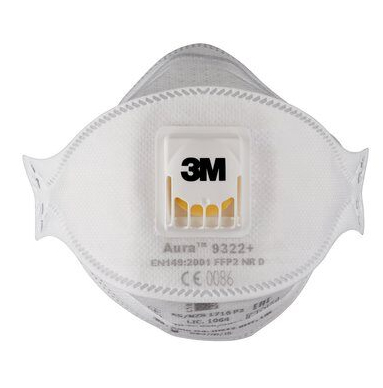 Atemschutzmasken Aura™ Comfort Cool Flow™ 9322+ FFP2 NR D DIN EN 149:2001, A1:2009, 10 St.