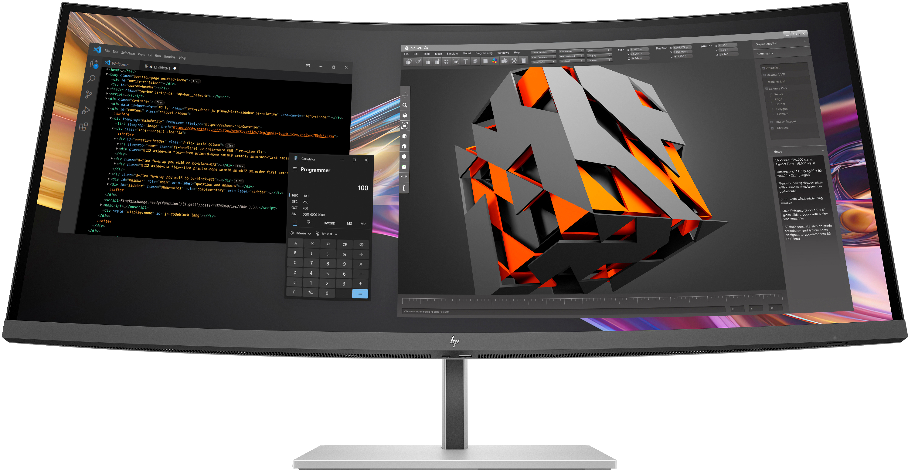 HP 738pu - Series 7 Pro - LED-Monitor - gebogen - 96.5 cm (38") (37.52" sichtbar) - 3840 x 1600 WQHD+