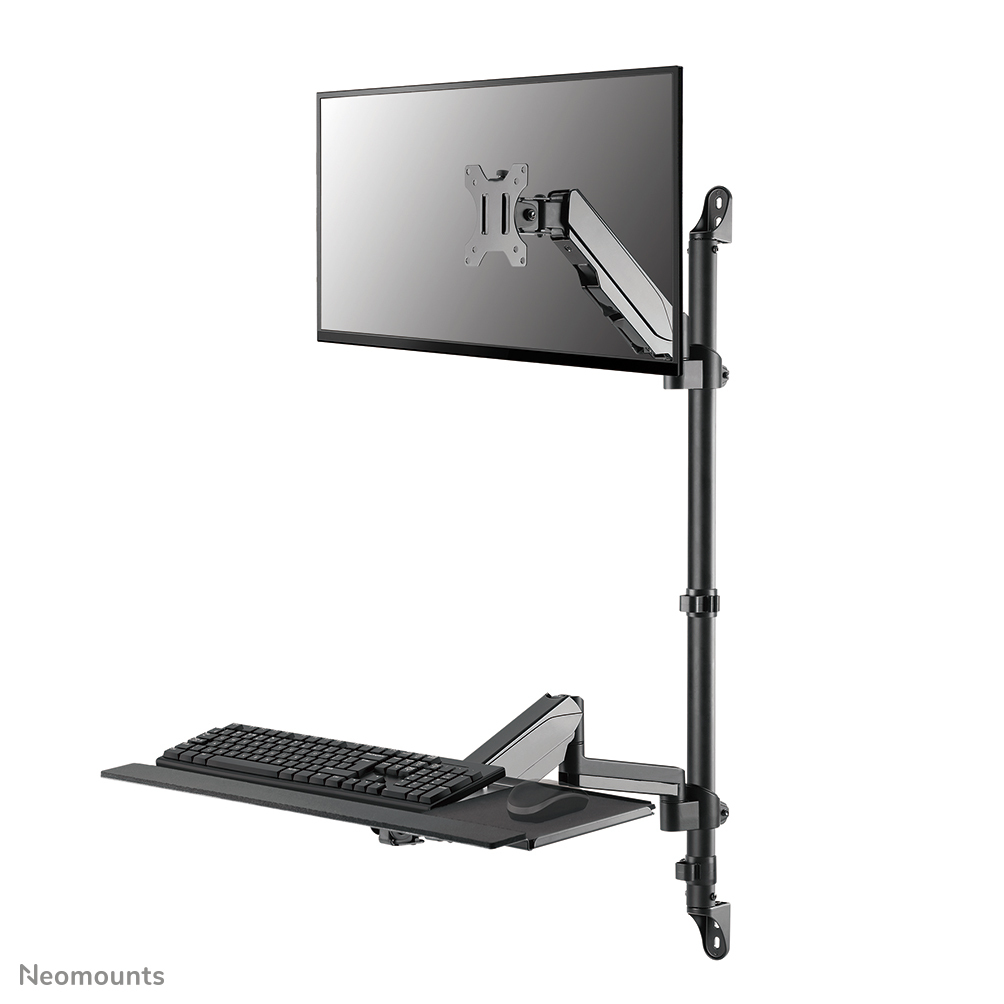 Neomounts WL90-325BL1, Height  Adjustable Wall Mounted  Workstation For 17-32" Displays/Monitors, 1-9 kg (Curved 6kg), Gas Spring,