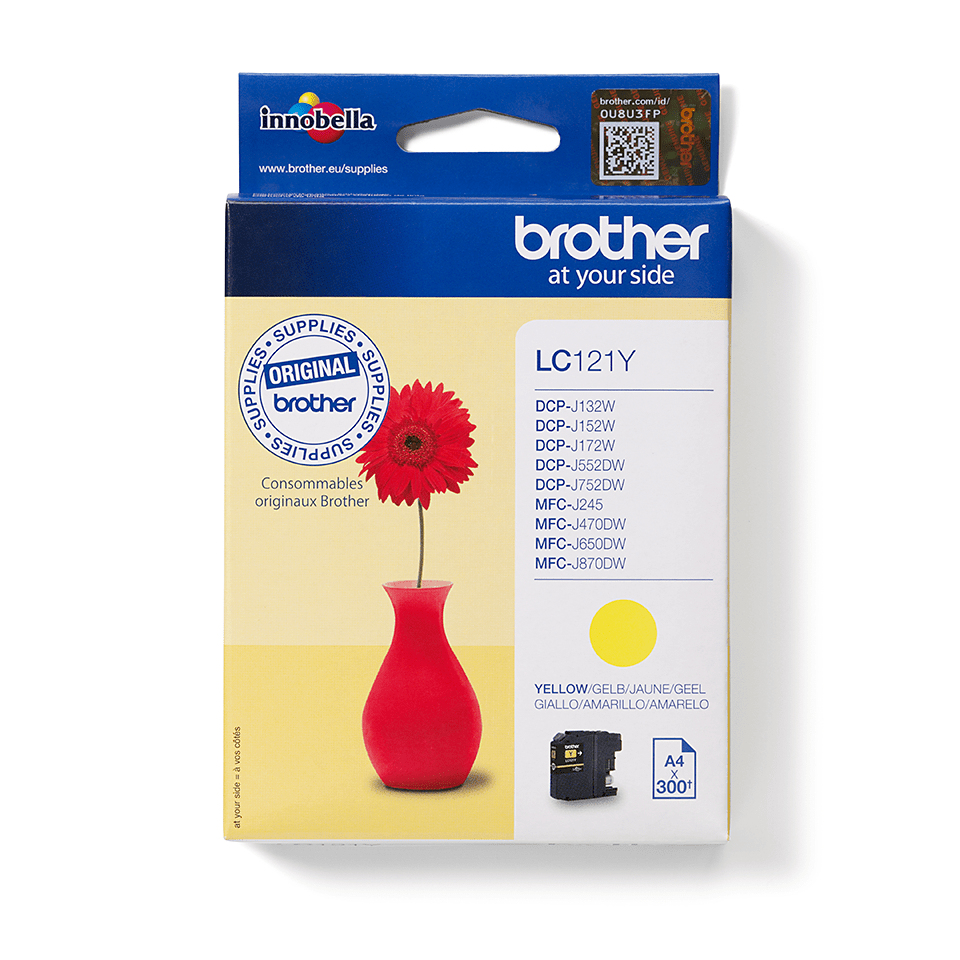 Brother Tinte LC-121Y Gelb bis zu 300 Seiten A4 nach ISO 24711