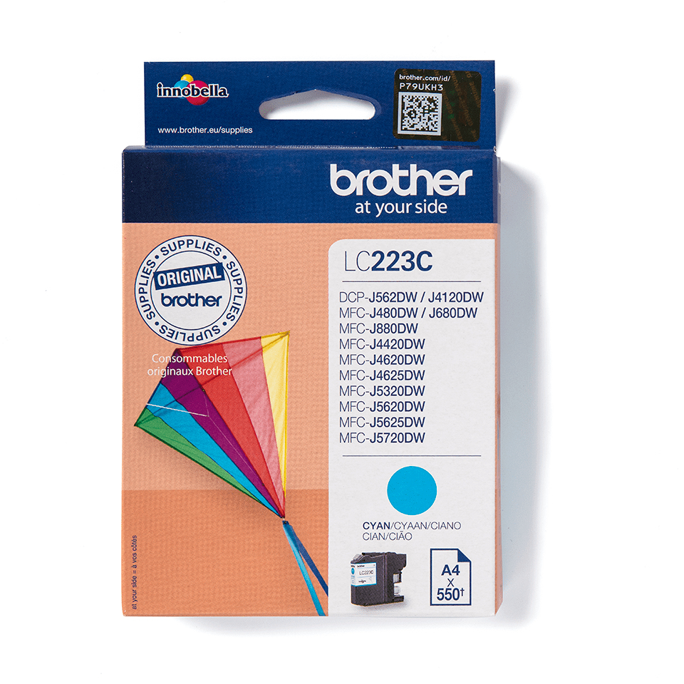 Brother Tinte LC-223C Cyan bis zu 550 Seiten nach ISO/IEC 24711