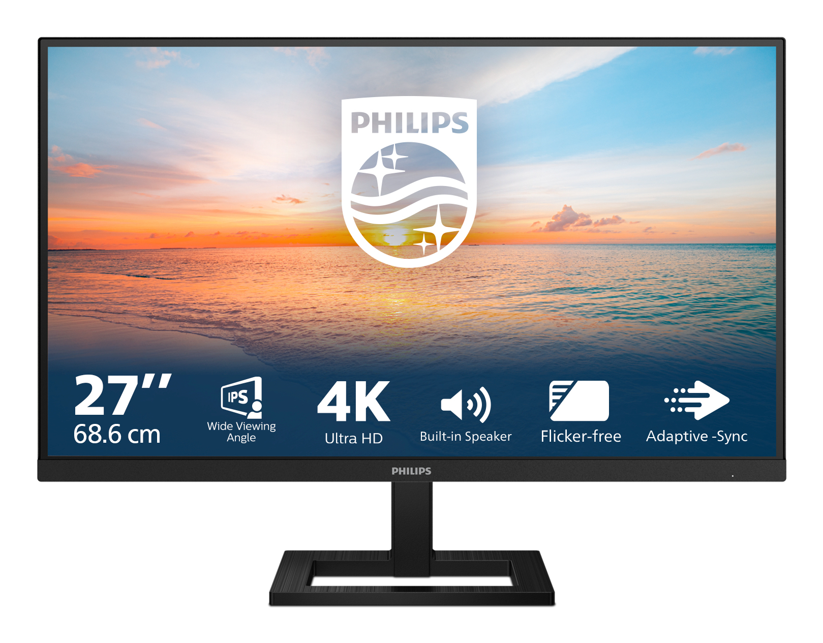 Philips Computer Monitor 68.6 Cm  (27") 3840 X 2160 Pixels 4K  Ultra Hd Led Black