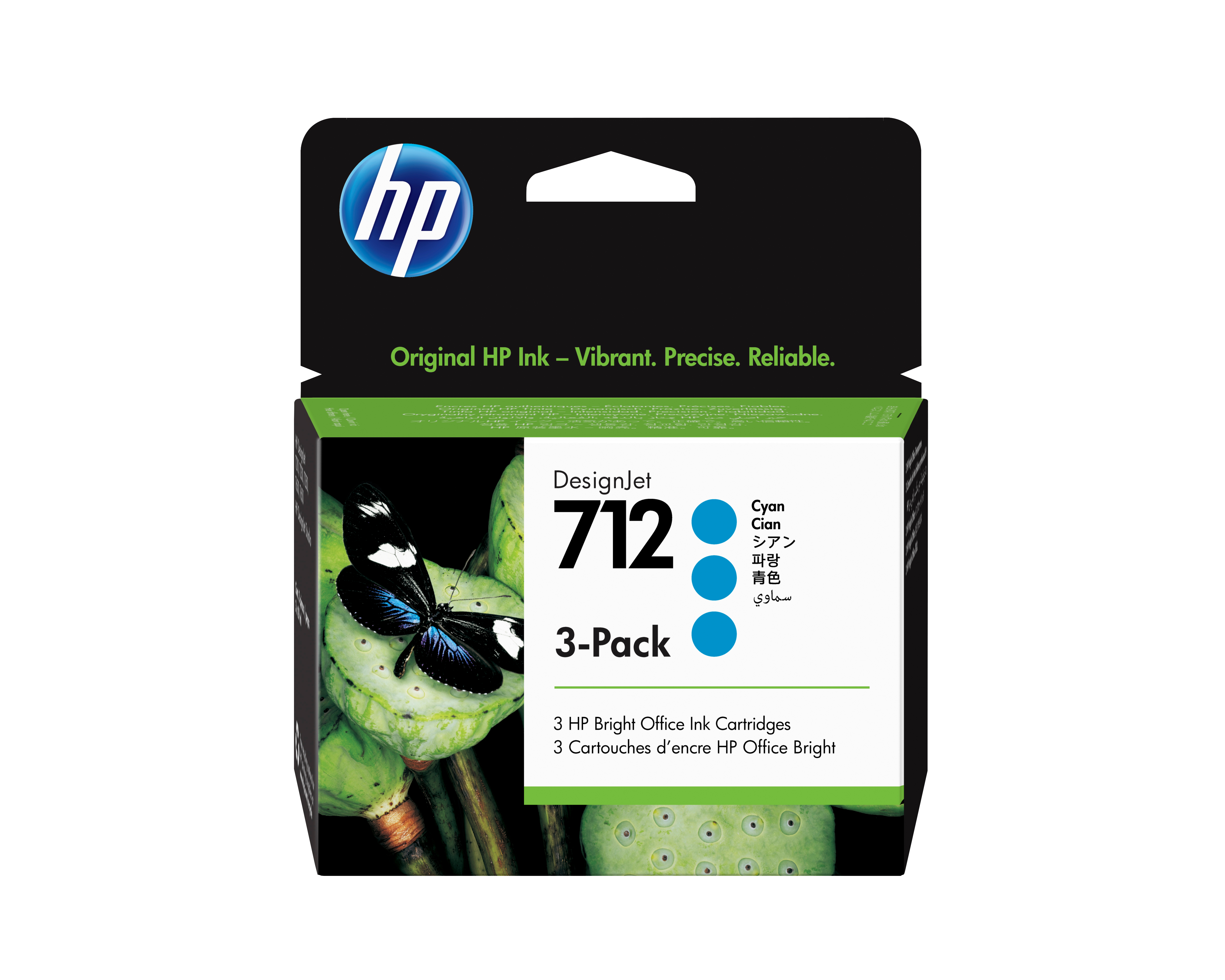 HP 712 Cyan Blæk 3ED77A