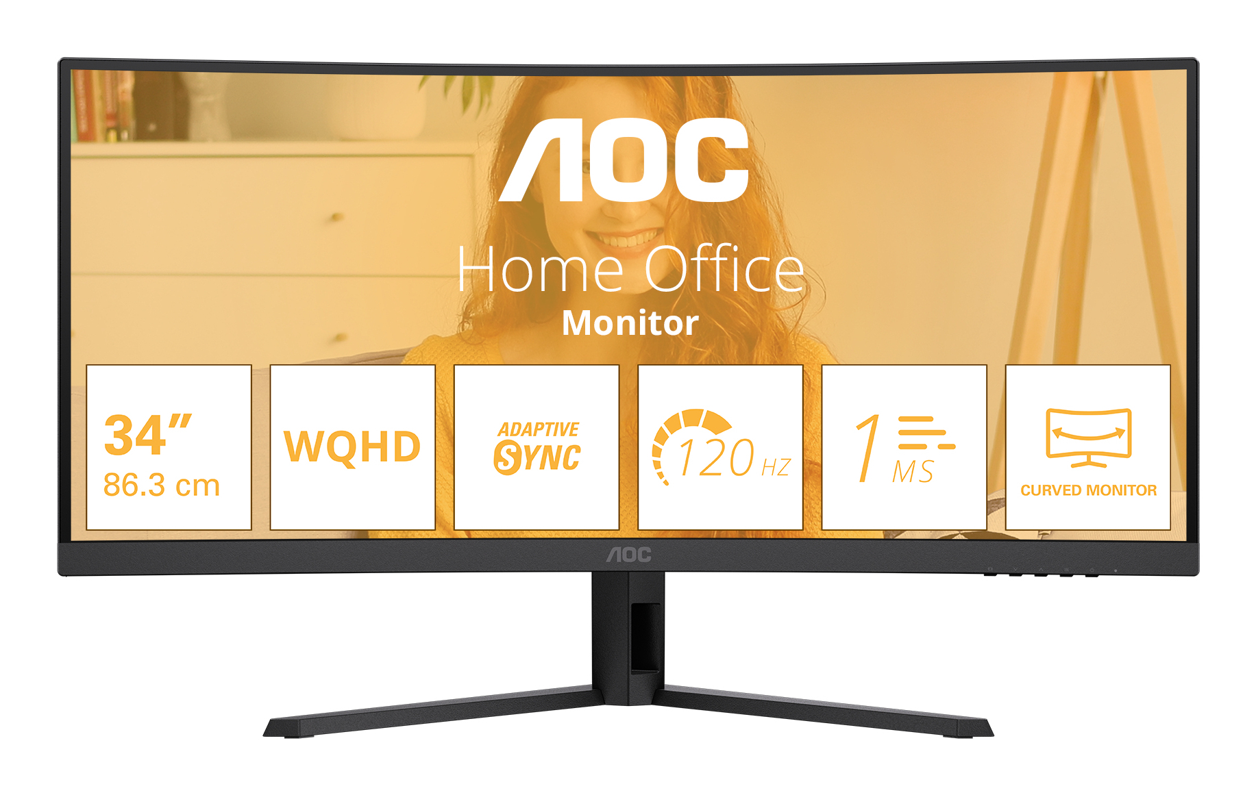 AOC Basic-line CU34B3E 34 VA 3440 x 1440 (UltraWide) HDMI DisplayPort 120Hz