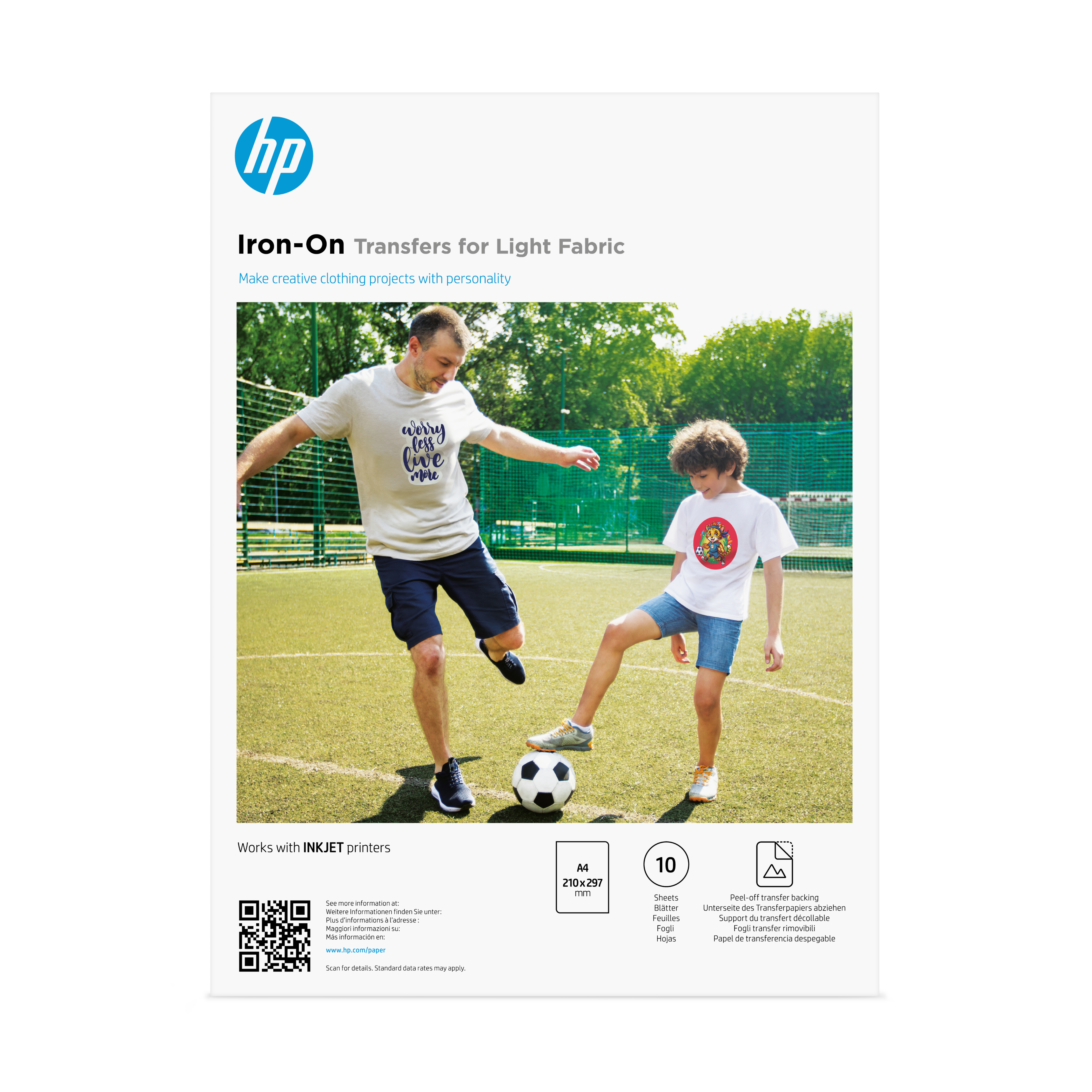 HP Mønsteroverførsler Let stof A4 (210 x 297 mm) 10etikette(r)