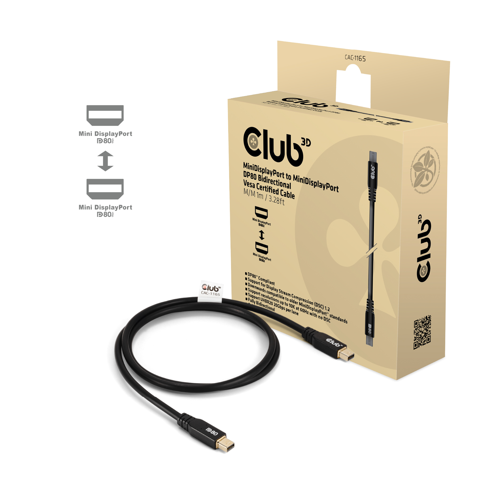 Club3D Kabel   Mini DP  <>  Mini Displ