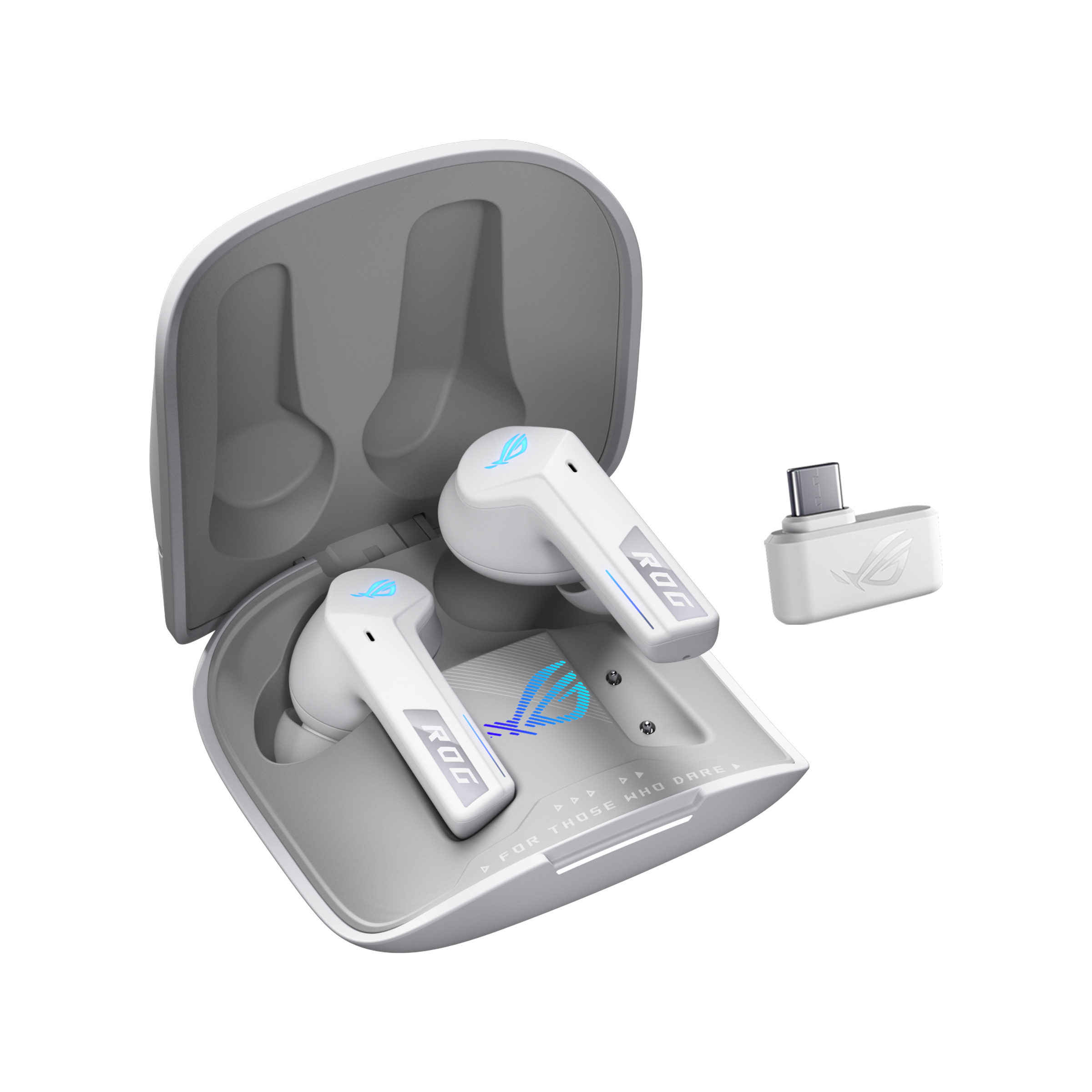 ASUS ROG Cetra True Wireless SpeedNova Headphones, 2.4 GHz & Bluetooth 5.3 - White
