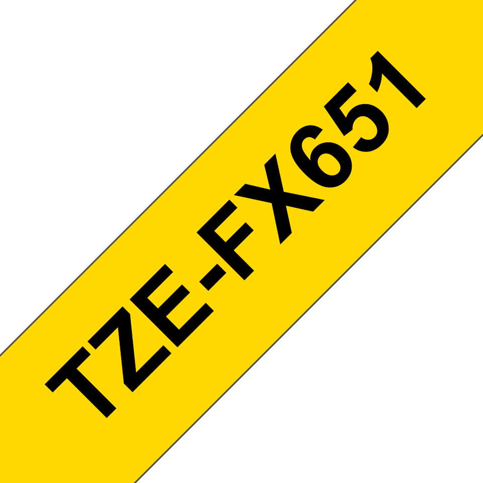 BROTHER TZEFX251 Flexi Tapes 24mm 8m yellow black laminate