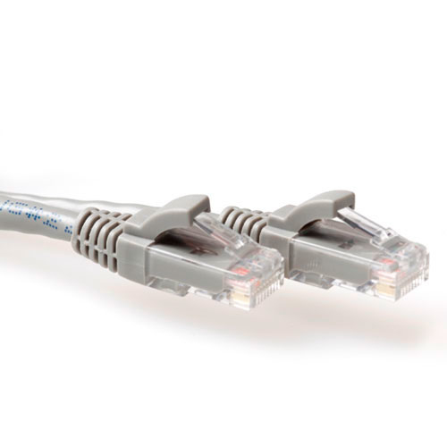 Grey 0.25 meter U/UTP CAT6A patch cable snagless with RJ45 connectors