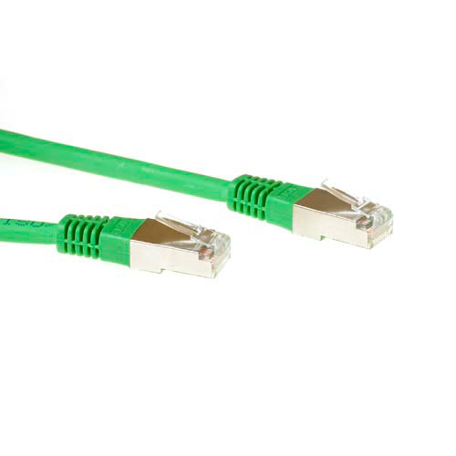 Green 0.5 meter F/UTP CAT5E patch cable with RJ45 connectors